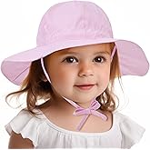 Zando UPF 50+ Baby Sun Hat for Baby Girl Boy 0-4T - Wide Brim Toddler Bucket Hat Adjustable Strap Infant Hats for Outdoor