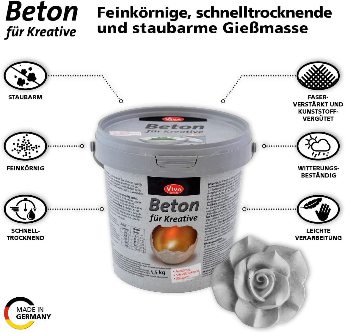 Viva Decor VD940400099 Concrete for Creatives Grey, 5 kg - Image 3