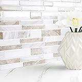 Livelynine Peel and Stick Stone Backsplash Beige