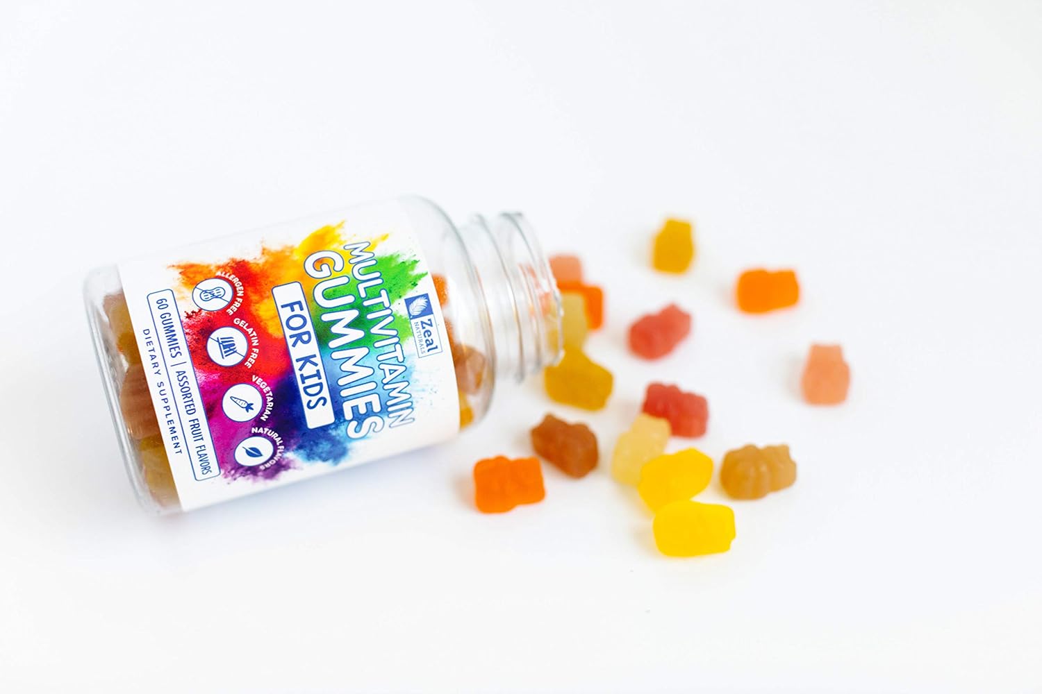 Amazon Com Kids Multivitamin Gummies 60 Count Vegetarian Gelatin Free Allergen Free Natural Flavors Non Gmo Gummy Vitamins For Kids Immune Support Vitamin C And Zinc For Kids D3 B6 B12