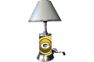 HBGP Table Lamp with Shade, Team Logo Plate Rolled into The lamp Body, Green Bay (P)