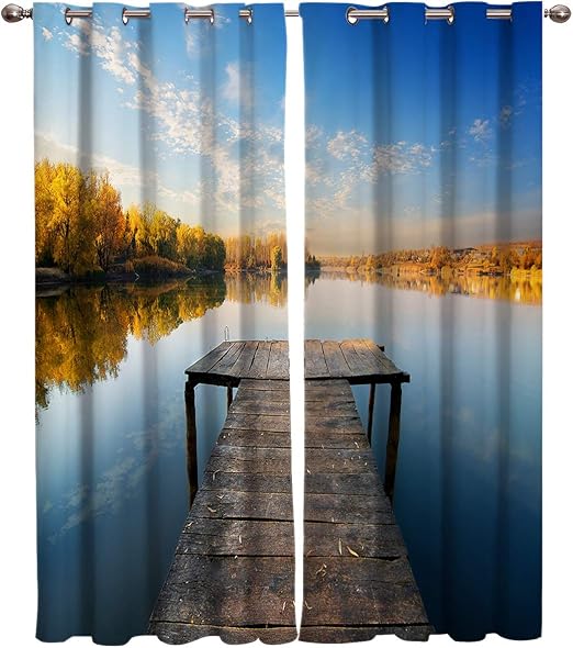 Amazon Com Seascape Kitchen Cafe Curtains Window Drapes Treatment