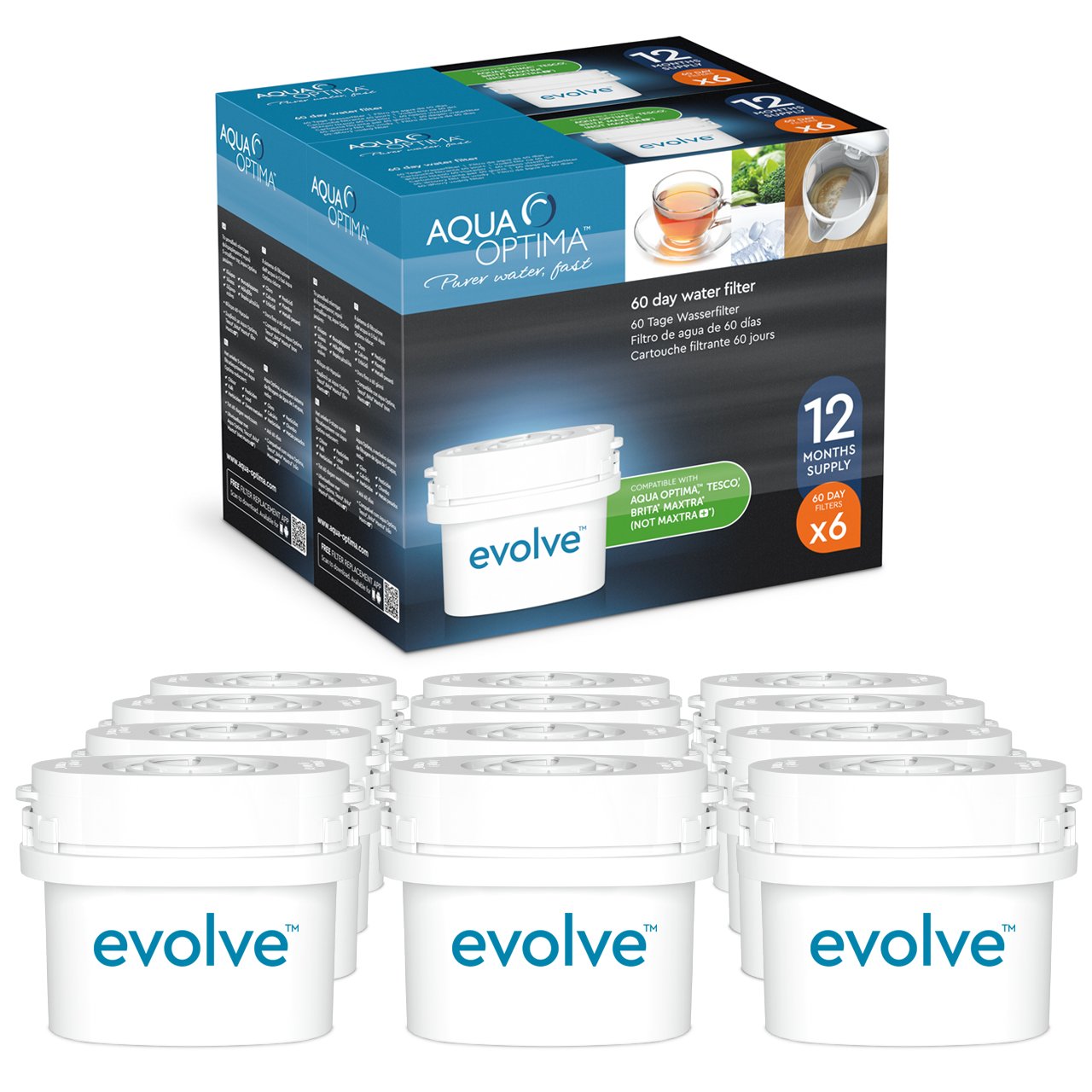 Paquete de años Aqua Optima Evolve filtros de agua de x días