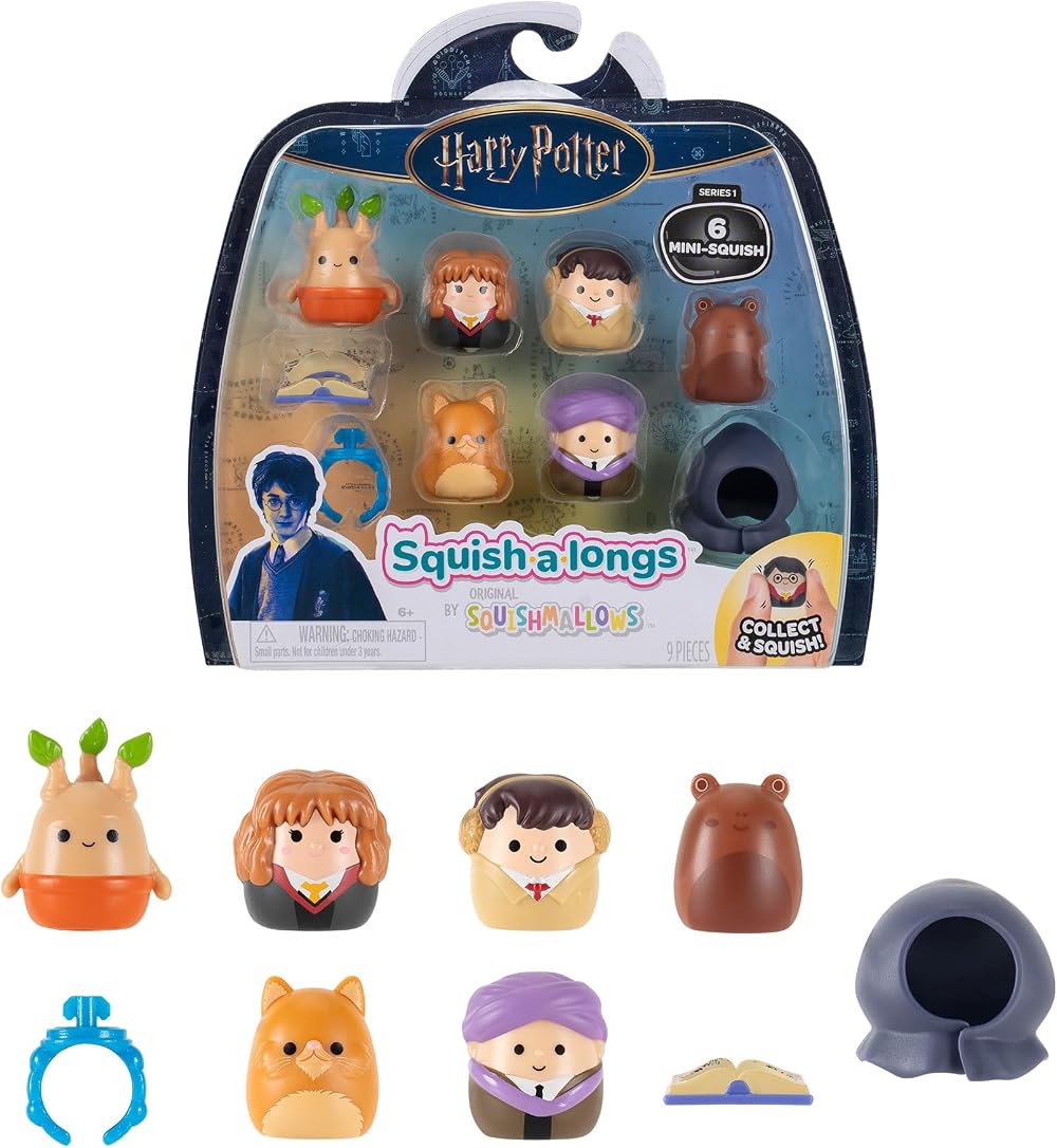 Squish-a-longs Harry Potter Mini-Squish 6-Pack with Accessories Brand New