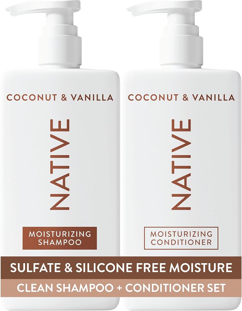 Native Coconut & Vanilla Shampoo and Conditioner Contain Naturally Derived Ingredients | All Hair Types, Color & Treated, Fin