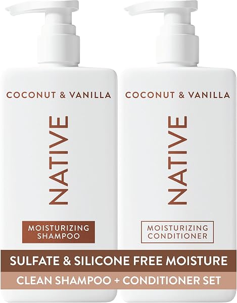 Native Coconut & Vanilla Shampoo and Conditioner Contain Naturally Derived Ingredients | All Hair Types, Color & Treated, Fin
