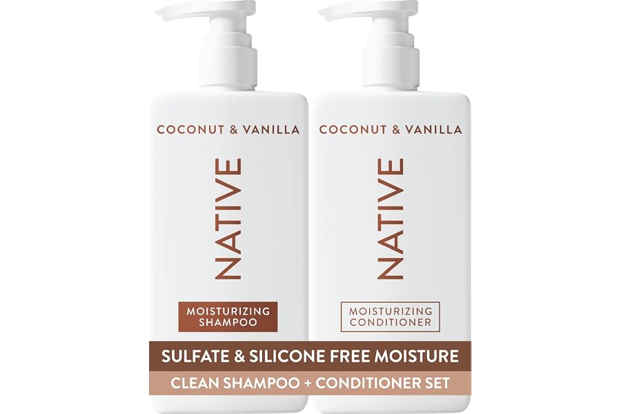 Native Coconut & Vanilla Shampoo and Conditioner Contain Naturally Derived Ingredients | All Hair Types, Color & Treated, Fin