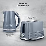 Tower Tower Solitaire Kitchen Set 3KW 1.5L Kettle & 2-Slice Toaster Grey view 6