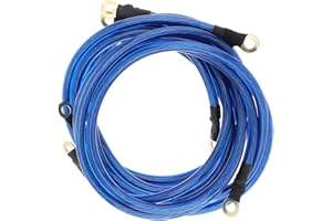 5 Point Car Universal Earth Ground Cables Grounding Wire System Kit High Performance Improve Power for Car Truck (Blue)