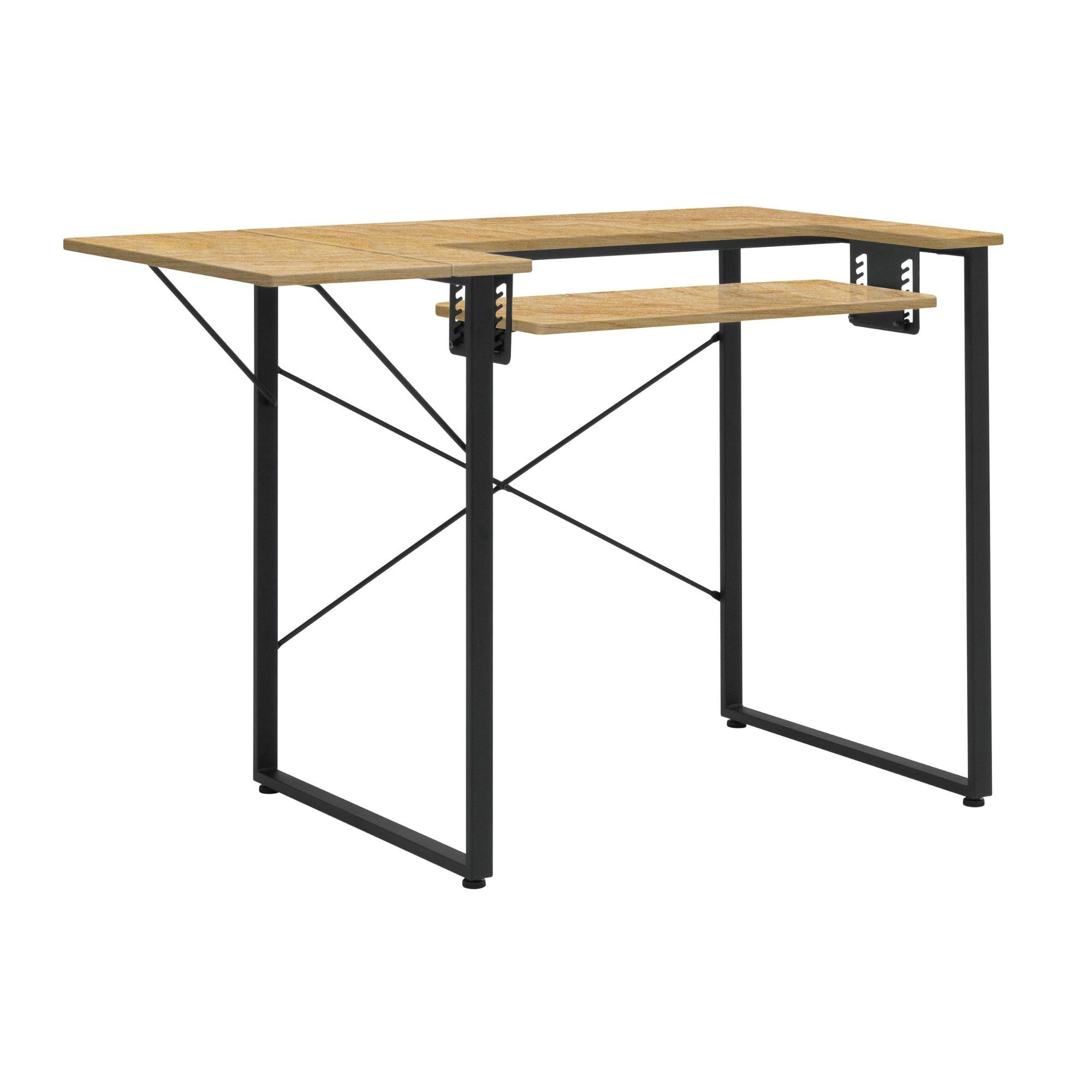 Sew Ready Dart Wood/Metal Multipurpose Machine Table Workstation Desk with Folding Top for Crafts, Sewing, Computers, Laptops, Games, Graphite/Ashwood, 41W