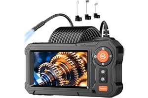 WINWEND Endoscope Camera with Light - 4.3" LCD Screen Inspection Cameras,IP67 Waterproof Borescope with 8 Adjustable LED Lights,HD 1080P Endoscope Camera 16.5ft Semi-Rigid Cord,gifts for men tools and gadgets
