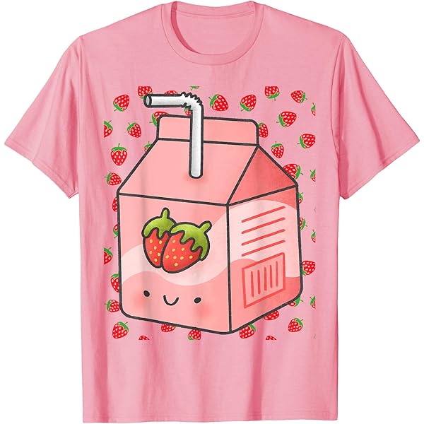 Kawaiiページ Amazon.com: Cute Pink Strawberry Milk Japanese Kawaii Retro 90s