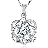 Nousali InfinityLove Moissanite Heart Pendant Necklaces for Women, 3-5 Carat Moissanite Necklace, Anniversary Birthday Christmas Valentine Engagements Mothers Day Jewelry for Wife Her Girlfriend Mom Daughter