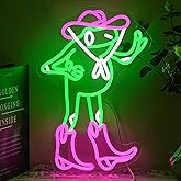 Alkkign Frog Cowboy Neon Sign for Wall Decor Cowboy Toad Neon Light Frog LED Neon Signs Colorful Led Neon Lights for Bedroom Man Cave Shop Decoration