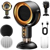 Desktop Smoke Purifier Fan, Portable USB Rechargeable Adjustable Angle Smoke Trap, Mini Air Purifier with Removable Washable Filter for Indoor Smoking, Cooking, RV, Office &amp; Kitchen Use