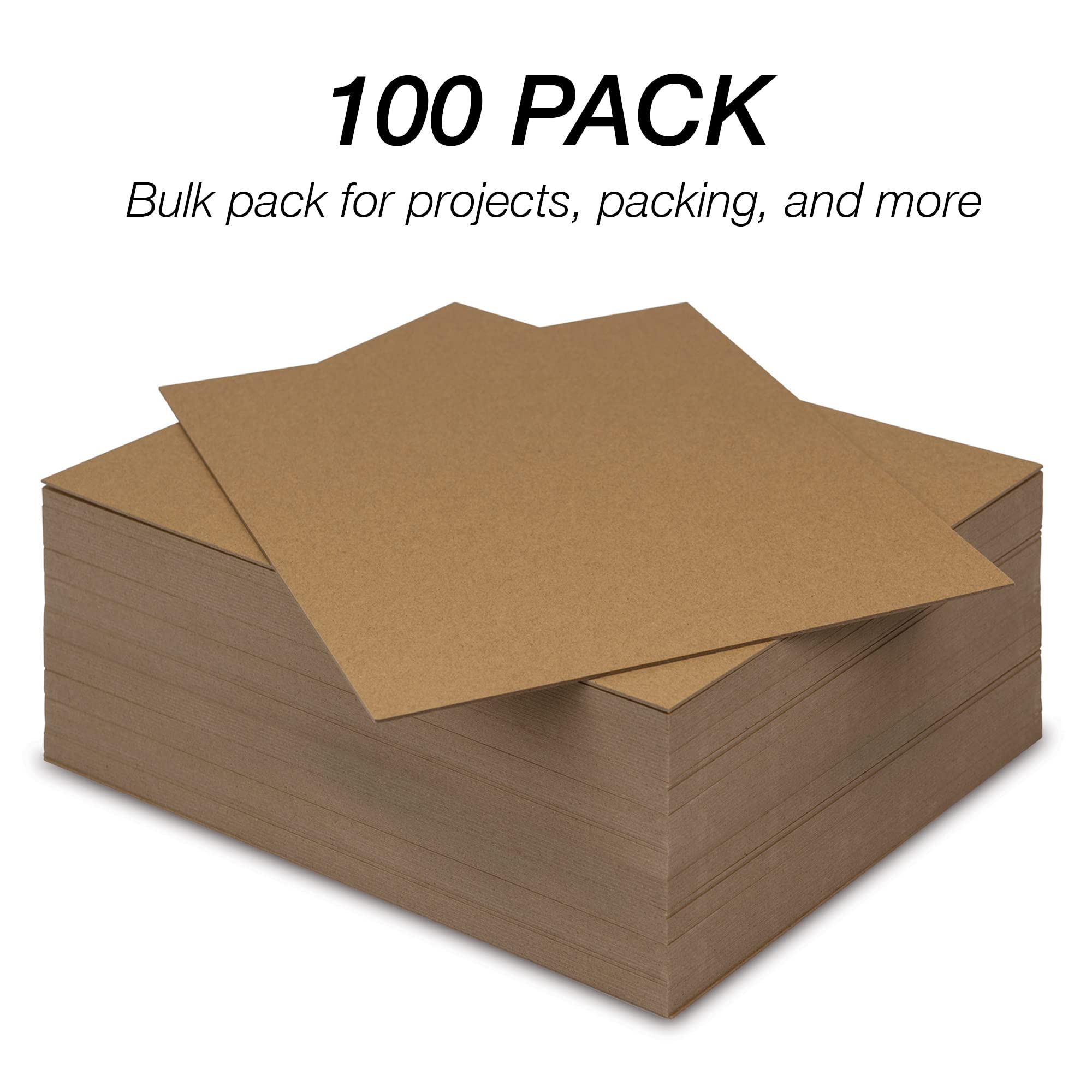 Samsill Chipboard Sheets 8.5 x 11 Inches, 100 Pack, Acid Free, 0.057” Heavy Weight, Brown, Create Three-Dimensional Embellishments for Cards, Mixed Media, Crafts, Fabric Organizer
