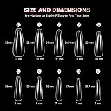 Makartt Long Coffin Nail Tips 504pcs Clear Full Cover 21 Sheets 10 Sizes view 2