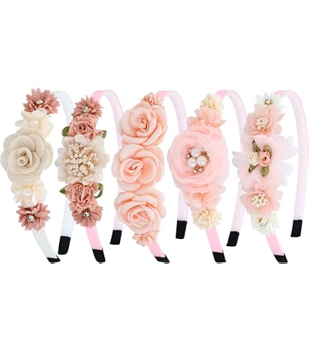 Amazon.com : Dizila 5 Pieces Plastic Flower Headbands Floral  display picture 3