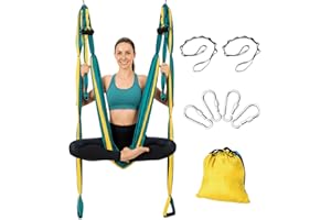 ZMMYYZ Aerial Yoga Swing Sling Strong Yoga Hammock Kit Set Trapeze Inversion Equipment Include 2 Extensions Straps