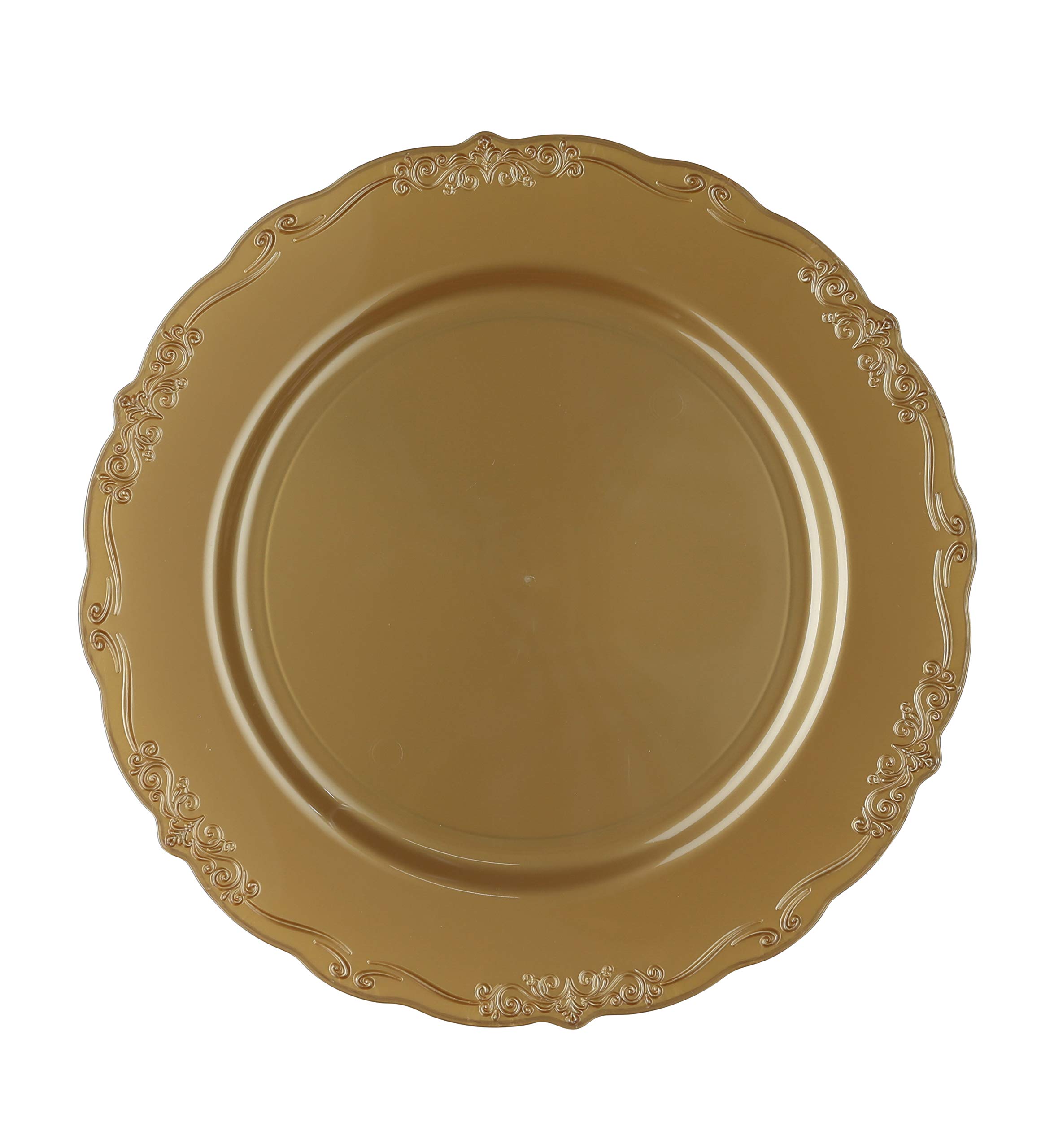 Disposable Plastic Plates, Vintage Party Plates, 30 Pack Colored 10.25