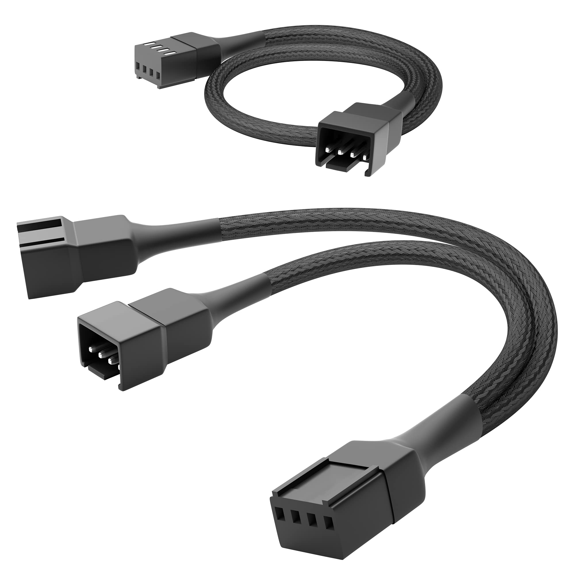 KabelDirekt – 15cm PWM fan to 2x PWM fan Y-cable + 30cm extension cable