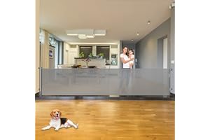 KISKIZ 110 Inch Retractable Baby Gates Extra Wide Baby Gate for Large Openings Indoor Outdoor Retractable Dog Gate for Stairs Extra Long Baby Gate Large Retractable Pet Gate Child Gates for Doorways