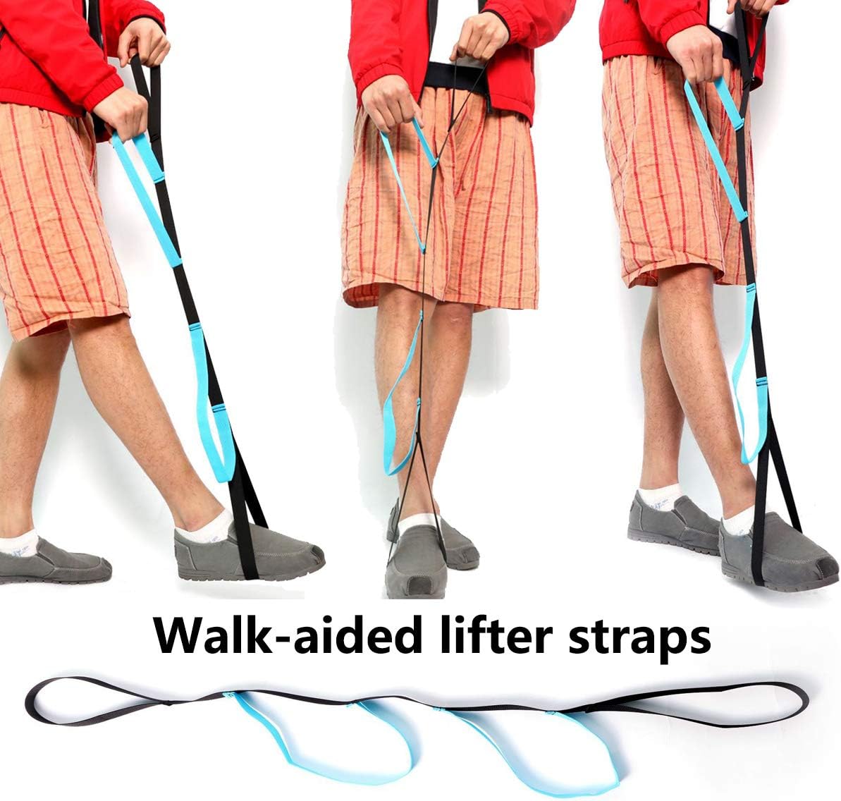 Multi-Loop Leg Lifter Strap | 2 Pcs, Rigid Loop for Handle, Washable, Practice Walking, Moving Aided, Stoke, Paralysis, Hemiplegia, Foot Inconvenience: Health & Personal Care