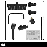 EISL Easy Energy Shower Set Black 2-in-1 Rain & Hand Shower Retrofit Mounting view 8