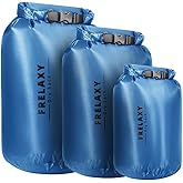 Frelaxy Waterproof Dry Bag 2 Pack/3 Pack, Lightweight Portable Dry Bags, 5L & 15L & 25L Durable Dry Sack Set Keep Gear Dry for Hiking, Camping, Boating, Backpacking, Kayaking (3 Pack - Blue)