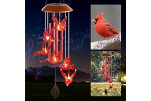 KYORYUGER Cardinal Wind Chimes, Christmas Wind Chimes Gifts for Mom Gifts for Women Gifts for Grandma, Gardening Gifts Cardinal Gifts Bird Gifts Memorial Gifts Sympathy Gifts Outdoor Decor Mothers Day Mom Gifts