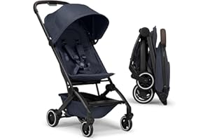 Joolz AER+ Lightweight & Compact Travel Stroller - Portable One-Hand Fold Design - Ergonomic Seat for Infant & Toddler (up to 50 lb) - XXL Sun Hood - Stroller for Airplane -Travel Pouch - Navy Blue