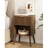 Aienvey Nightstand, Small Side Table, Bedside Table with Drawer, Modern Night Stand, End Table for Bedroom, Living Room (Walnut Stripe)