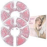 Breast Treatment Ice Pack Hot Cold Breast Pad, Nursing Pain, Mastitis, Swelling, Essential for Breastfeeding New Mothers,2 Pack,Pink M