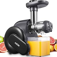 Juicer Machines, Aicok Slow Masticating Juicer Easy to Clean, with Quiet Motor, Safe Lock, & Reserve Function with…