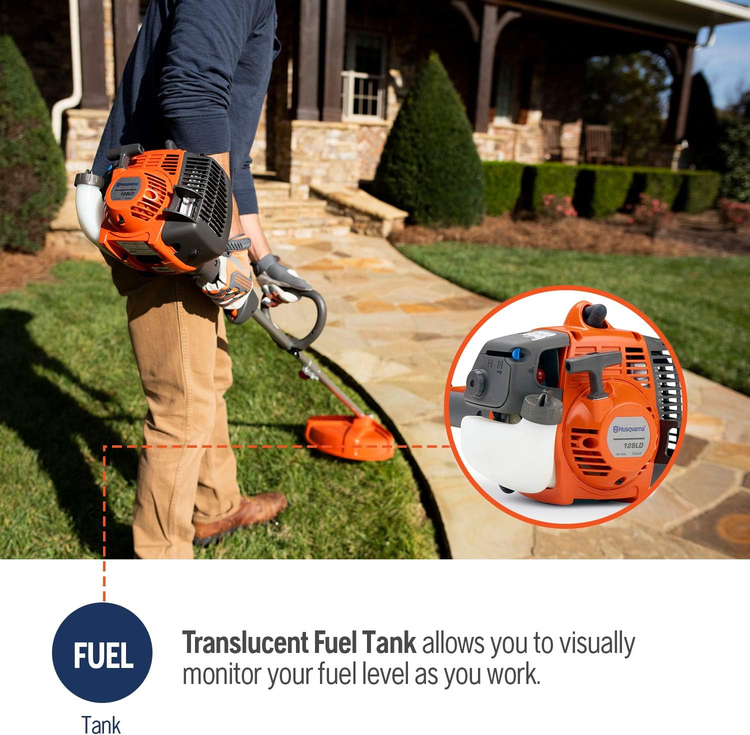 Husqvarna 128LD 17" Cutting Path Detachable Gas String Trimmer : String Trimmers : Garden & Outdoor
