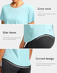 Women's Short Sleeve Workout Shirts Breathable UPF