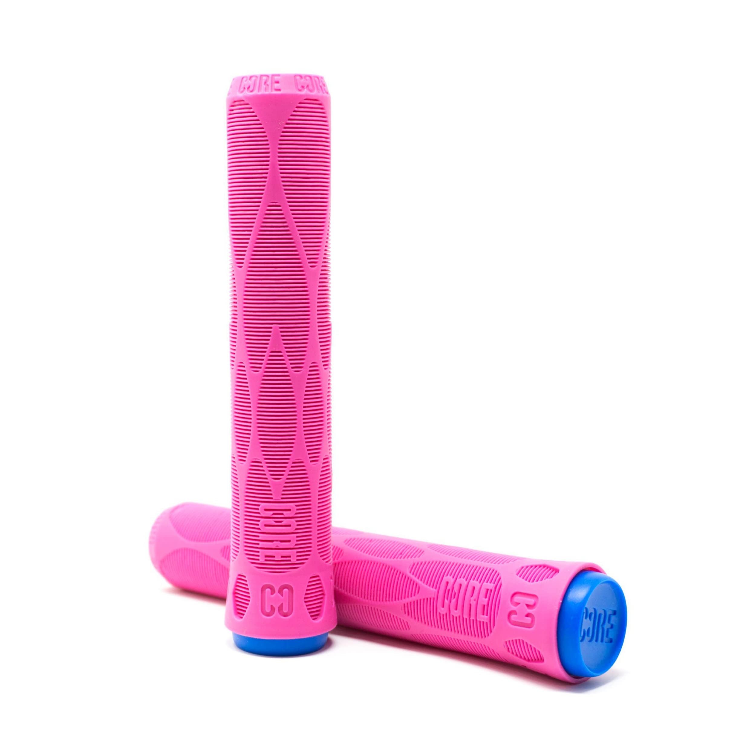 CORE Skinny Boy Handlebar Grips for Bikes & Scooters BMX Cycling Mountain Bike Soft Non Slip Longneck Bike Grips Bar Ends Included fits All Stunt Scooters BMX MTB - 170mm - Pink — image 1