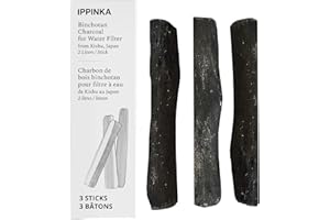 Binchotan Charcoal From Kishu, Japan - Water Purifying Sticks for Great-Tasting Water, 3 Sticks Filter up to 2 Liters