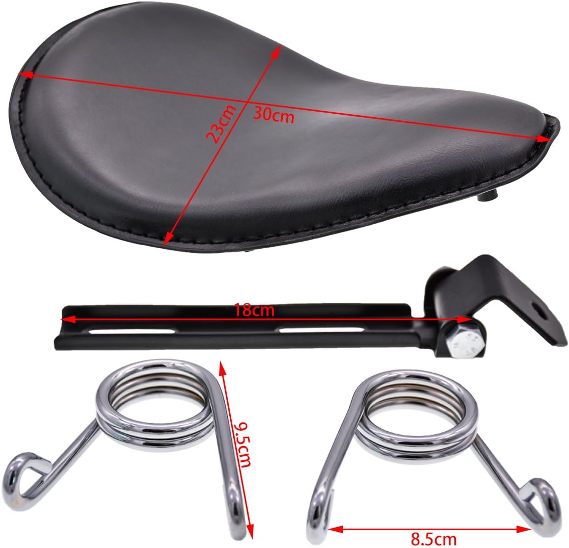 NATGIC Motorcycle Seat Cushion Chrome Leather Spring Seat Saddle Bracket Kit for Harley - Image 3