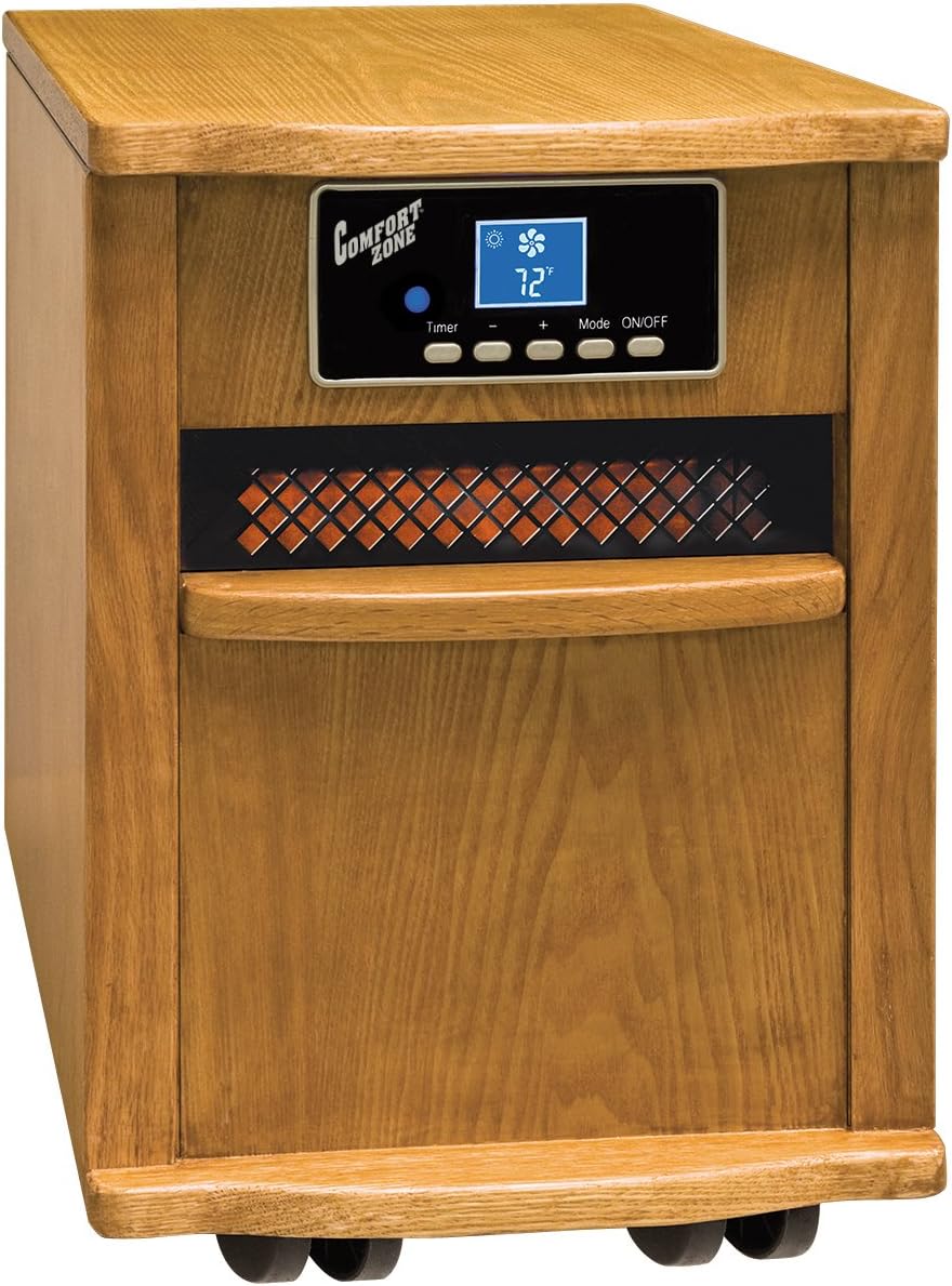 Amazon Com Comfort Zone Cz Portable Infrared Space Heater Oak