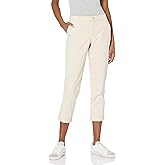 Amazon Essentials Women's Mid-Rise Slim-Fit Stretchy Cropped Tapered Leg Khaki Pants (Available in Plus Size)