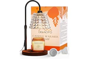 OGACFO Candle Warmer Lamp with Timer - 2 Bulbs, 4 Levels Dimmable - Ideal Bedroom Home Decor & Christmas Gifts for Women Mom Electric Wax Melter Widened Design for Various Scented Candles, Adjustable Height