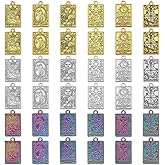 CHGCRAFT 36Pcs 18Styles Tarot Card Charms Rectangel Rack Plating Alloy Pendants for DIY Bracelet Earrings Necklace Personalized Jewelry Making, Mixed Color