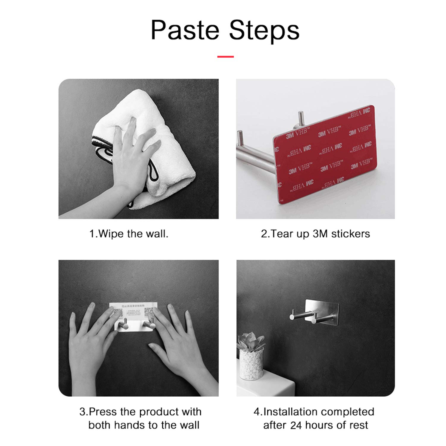 LIKAMU Hair Dryer Holder Wall Mounted with Self Adhesive, 304 Stainless Steel Hair Care & Styling Tool Storage Organizer Compatible with Dyson Hair Dryer