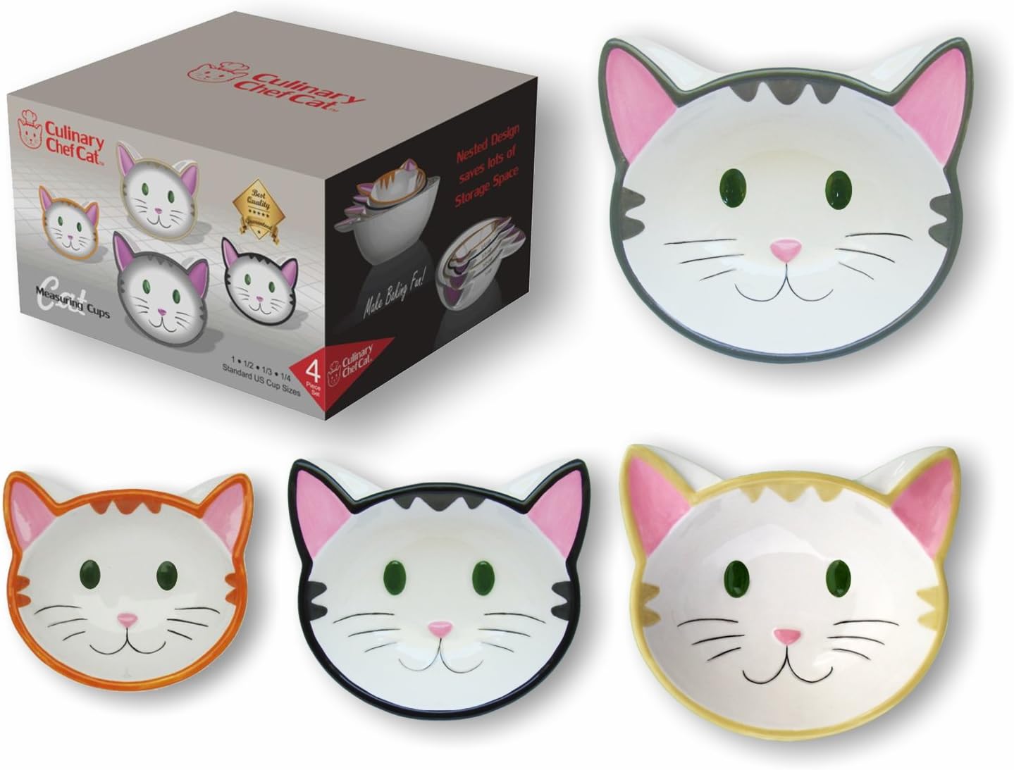 Best Stackable Design Glass Measuring Cup Set Storage Space Kitchen Home Utensils