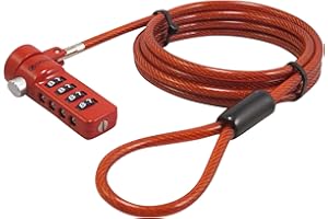 Sendt Red Notebook/Laptop Combination Lock Security Cable