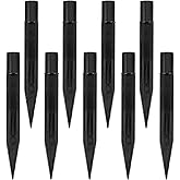 Kisangel Garden Lamp Stakes Replacement Ground Stakes for Solar Light Candy Cane Stakes 10-Pack Plastic Outdoor Lawn Pathway Lighting Accessories 4.33X0.47X0.1 Inches