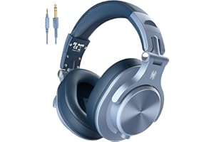 OneOdio A71 Hi-Res Studio Recording Headphones - Wired Over Ear Headphone with SharePort, Monitoring Mixing Foldable Headset with Stereo Sound, 3.5/6.35MM Jack for PC Computer DJ Guitar-Sky Blue