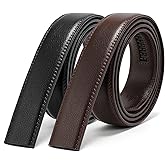 JASGOOD Ratchet Belt Replacement Strap 1 1/8", Leather Belt Strap for 35MM Slide Click Buckle