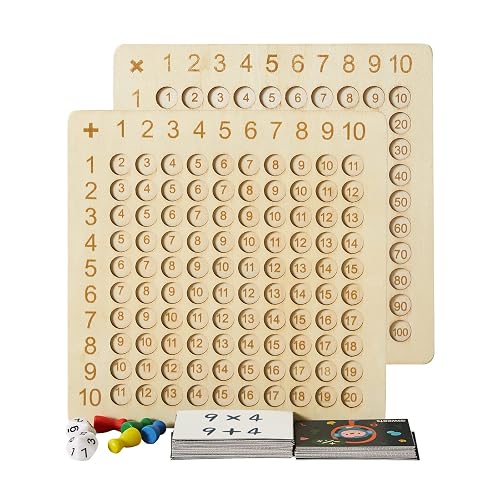 Asweets 2 in 1 Wooden Montessori Multiplication Addition Board Game ...